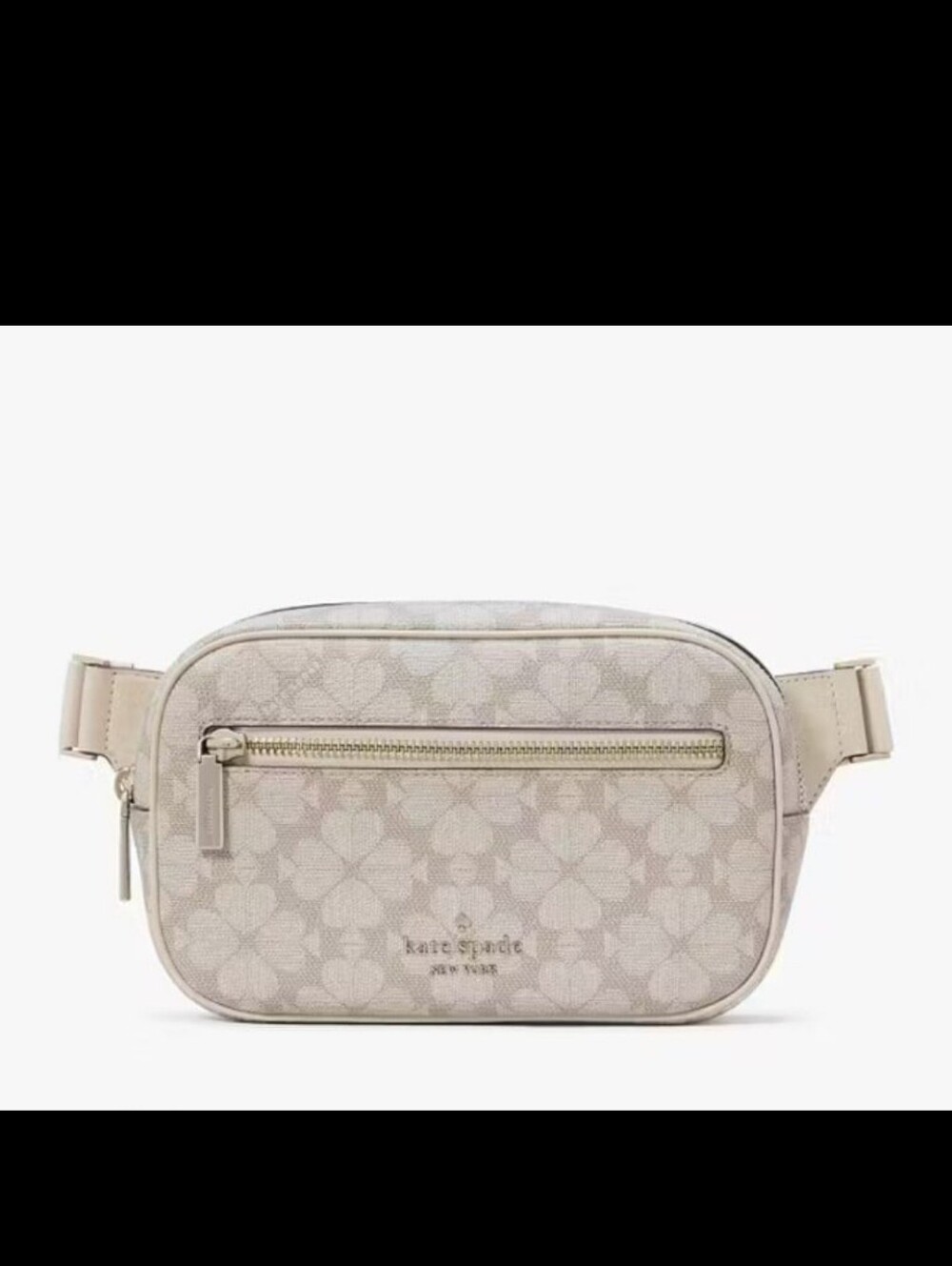NWT Kate Spade Signature Dark Beige Multi Spade Flower Belt Bag